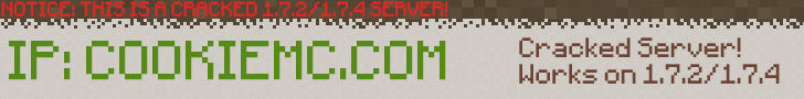 Vote for CookieMC Cracked Server 1.7.2/