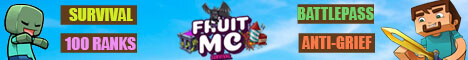 FruitMC - Survival | 1.16 Support | 100 Rankups | Jobs | Mcmmo | Quests