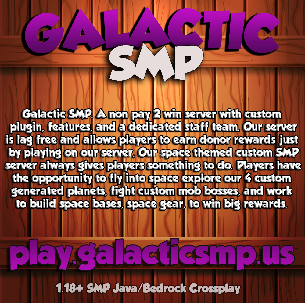 🚀| GALACTIC SMP | SPACE FLIGHT | EXPLORE OTHER PLANETS | CUSTOM PLUGINS | NON PAY 2 WIN | LAG FREE |🚀 Minecraft Server