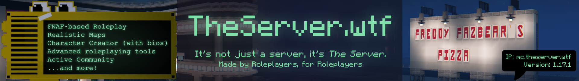 TheServer.wtf - A FNaF Roleplay Server [READ DESC.] Minecraft Server